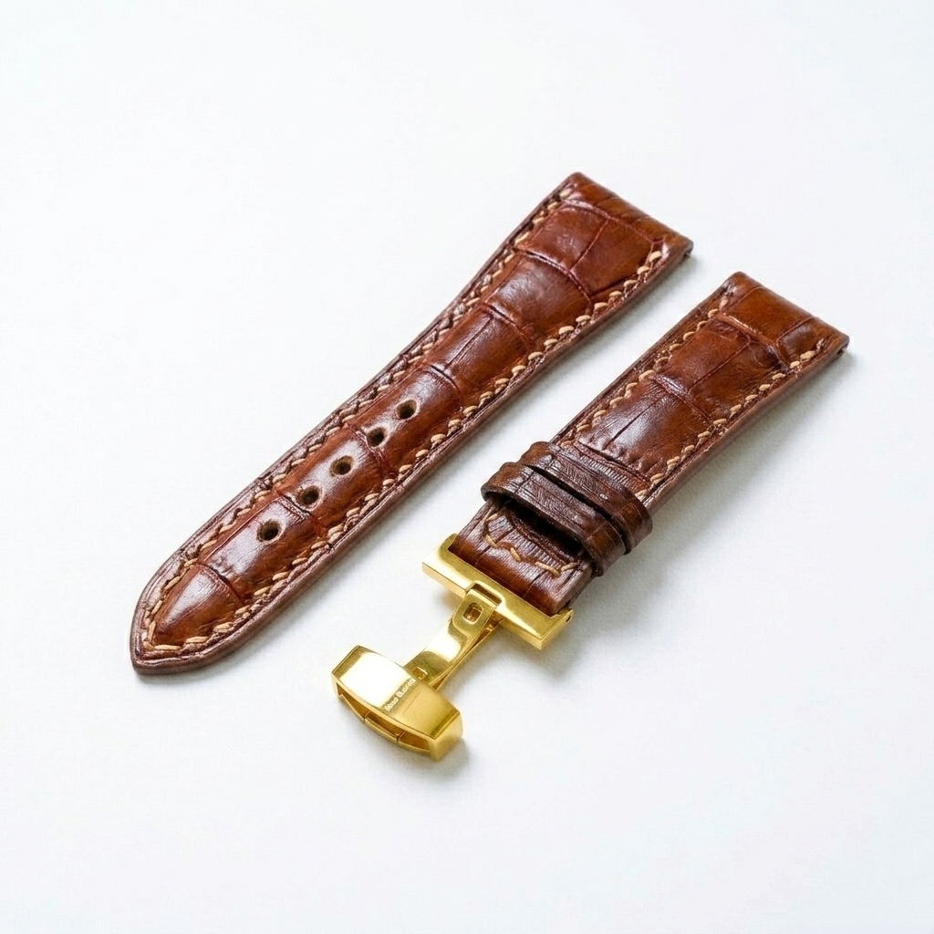 The Amber Croc-Embossed